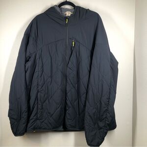 Duluth Trading Co Men's Agiloft Hooded Zip Up Jacket Black Quilted Puffer 3XL